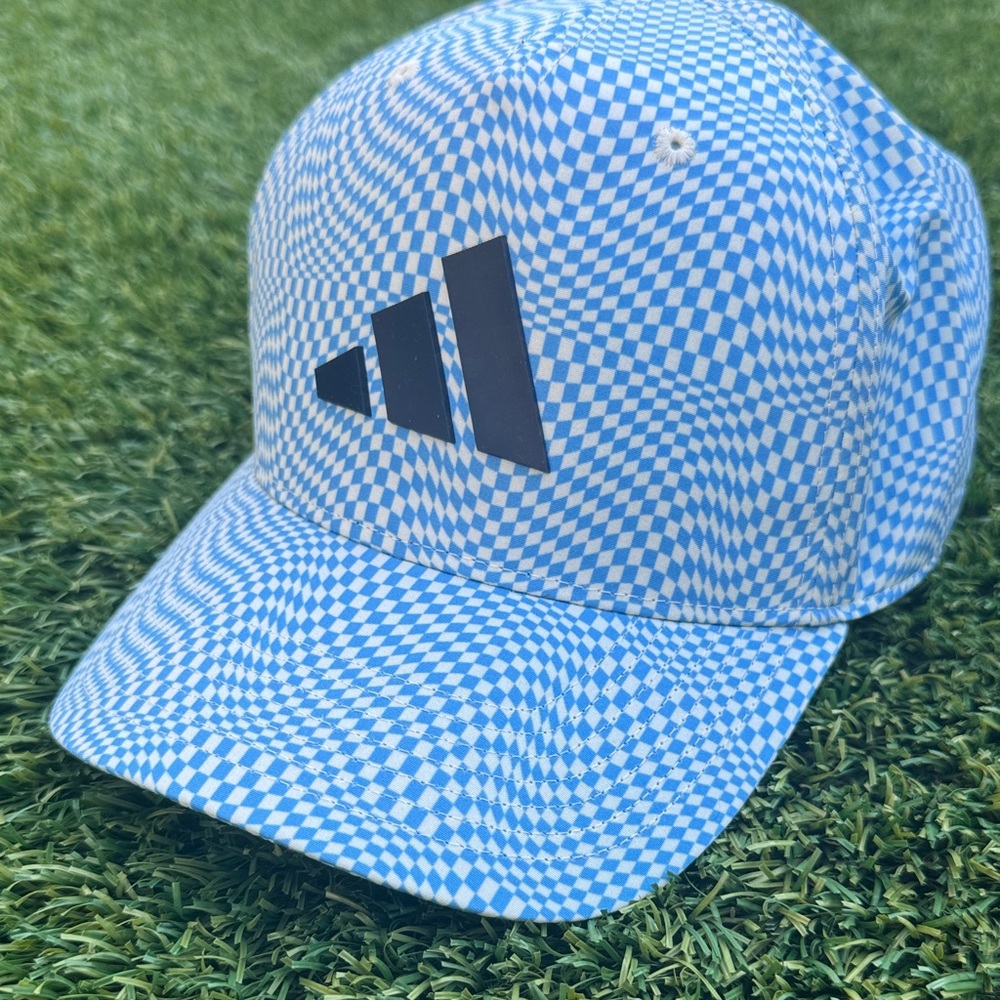 Adidas Blue and White Checkered Hat